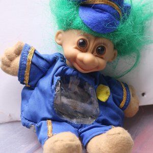 Vintage Russ 1992 Troll Doll Hand Puppet CANDY EMPTY BAG Police Policeman